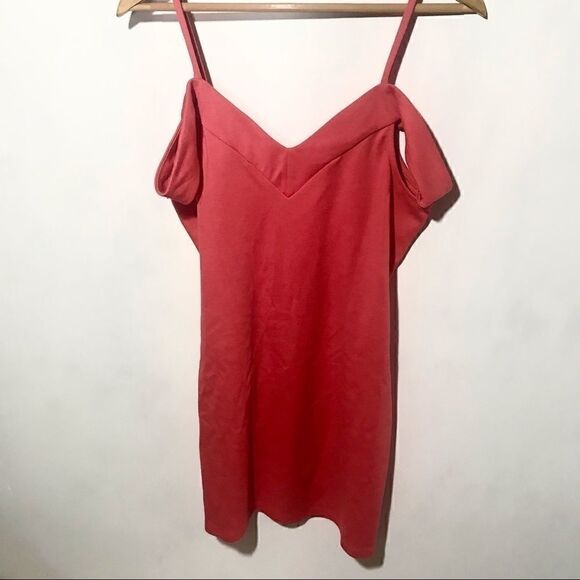 Nasty Gal pink cold shoulder mini dress - Picture 1 of 8